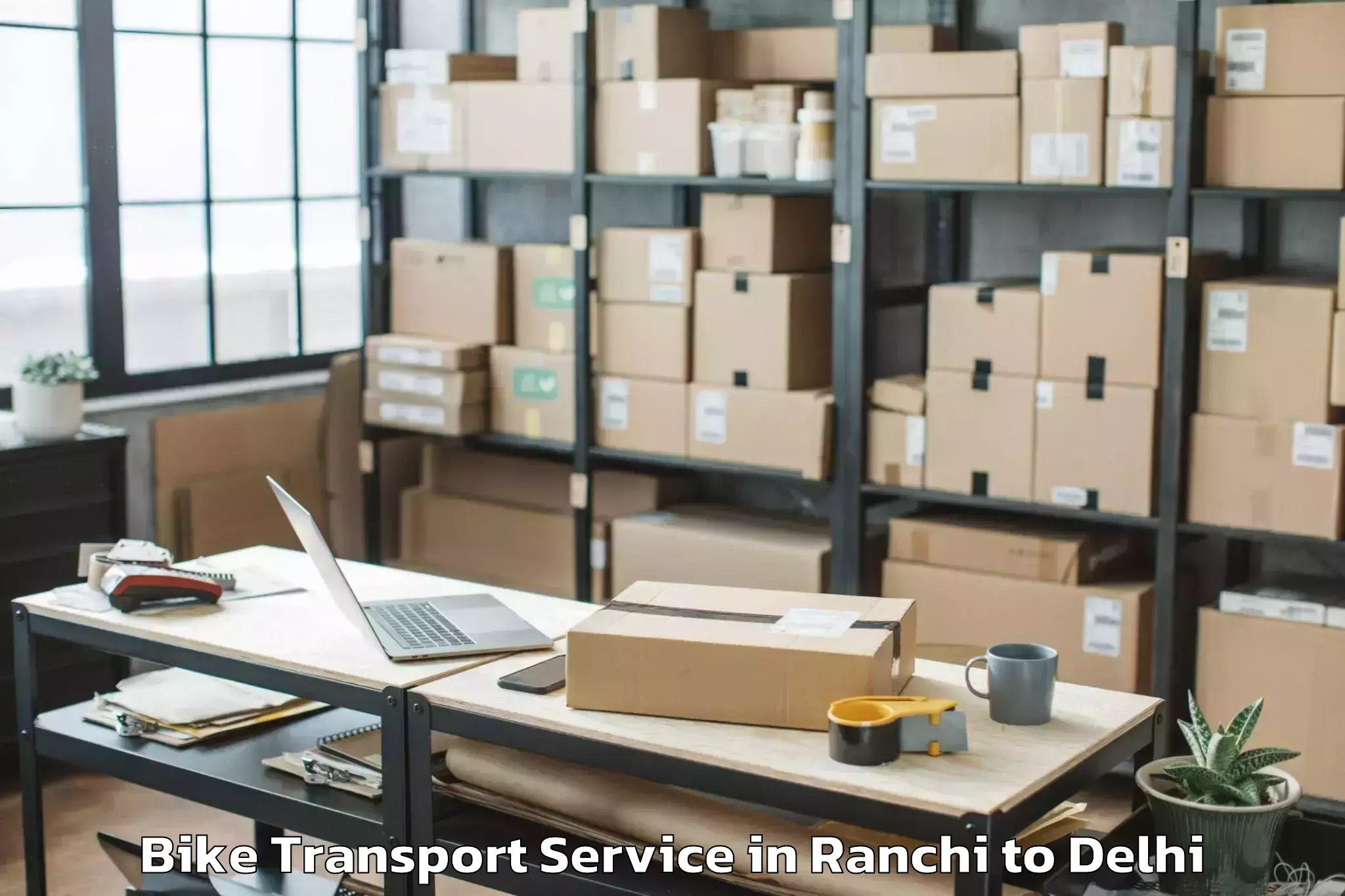 Book Ranchi to City Centre Mall Dwarka Bike Transport Online